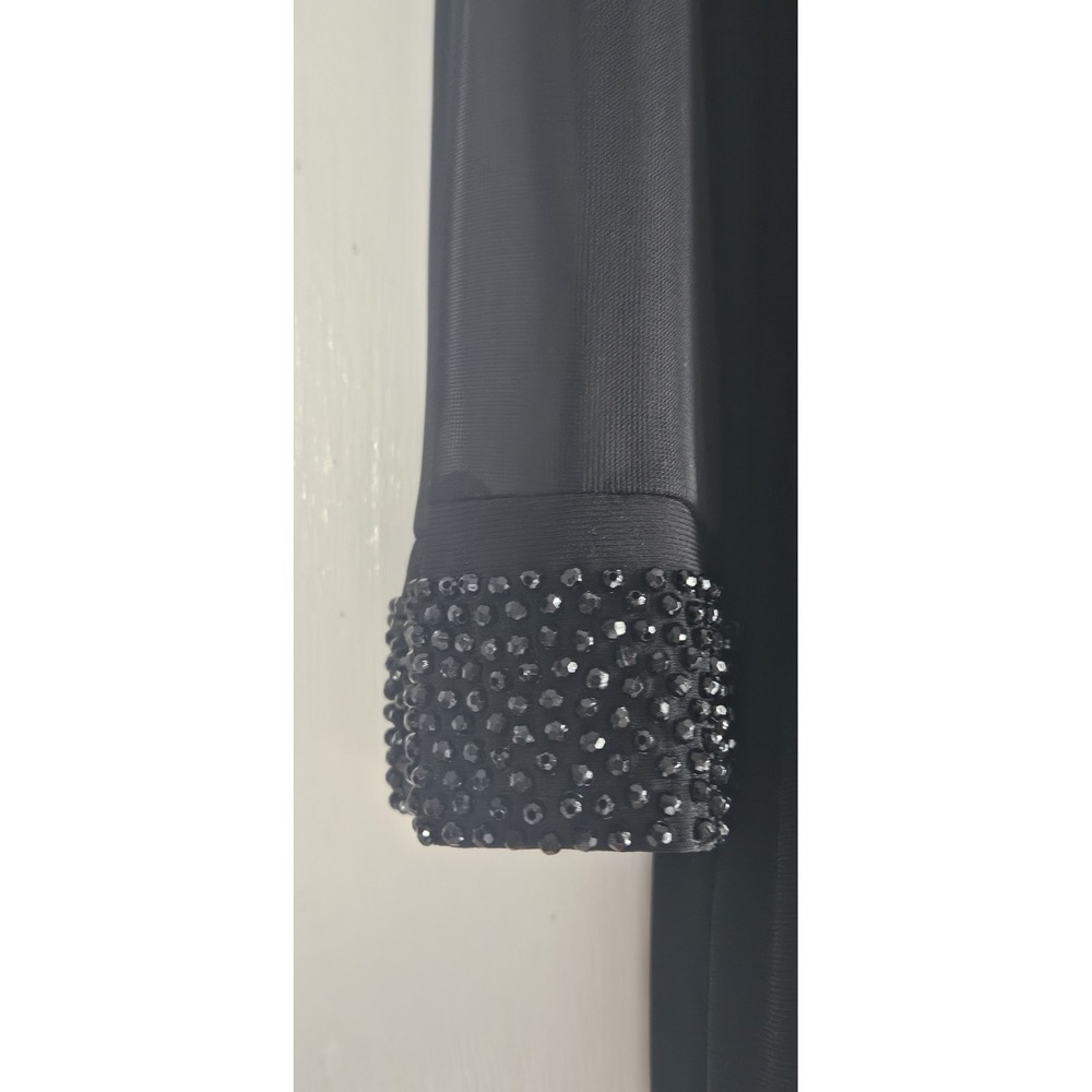 NWT ANNALEE + HOPE woman XL black sheer beaded cuffs swing dress - Picture 6 of 8